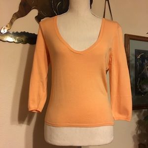Moda international peach silk sweater NWT S